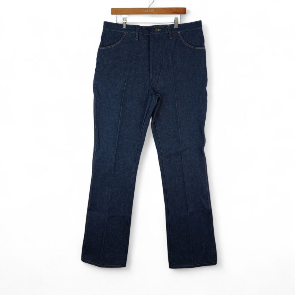 Vtg Rustler by Wrangler Jeans Mens 38x34 Blue Boot Cut Regular Fit USA Deadstock